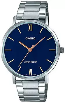 Японские наручные мужские часы Casio MTP-VT01D-2B. Коллекция Analog