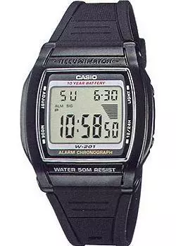 Японские наручные мужские часы Casio W-201-1A. Коллекция Digital