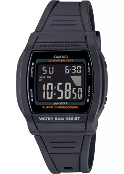 Японские наручные мужские часы Casio W-201-1B. Коллекция Digital