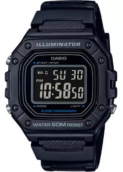 Японские наручные мужские часы Casio W-218H-1B. Коллекция Digital