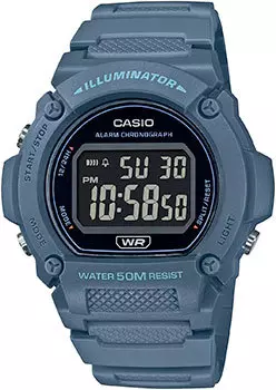 Японские наручные мужские часы Casio W-219HC-2B. Коллекция Digital