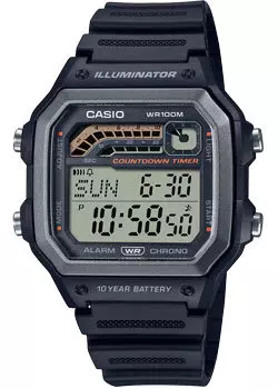 Японские наручные мужские часы Casio WS-1600H-1A. Коллекция Digital