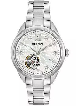 Японские наручные женские часы Bulova 96P181. Коллекция Automatic Ladies