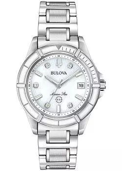 Японские наручные женские часы Bulova 96P201. Коллекция Marine Star Ladies