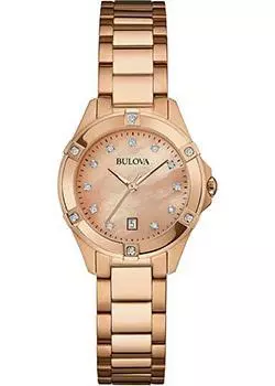 Японские наручные женские часы Bulova 97W101. Коллекция Diamonds