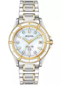 Японские наручные женские часы Bulova 98P186. Коллекция Marine Star