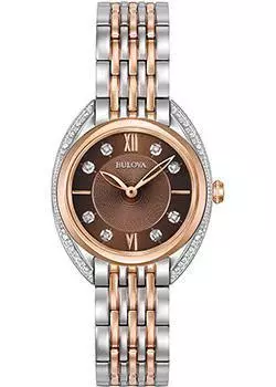 Японские наручные женские часы Bulova 98R230. Коллекция Diamonds