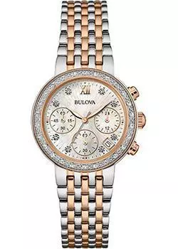 Японские наручные женские часы Bulova 98W215. Коллекция Diamonds
