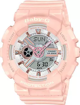 Японские наручные женские часы Casio BA-110RG-4AER. Коллекция Baby-G