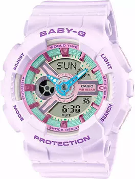 Японские наручные женские часы Casio BA-110XPM-6A. Коллекция Baby-G