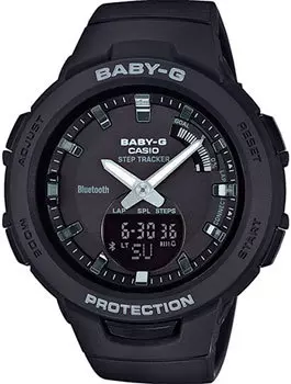 Японские наручные женские часы Casio BSA-B100-1AER. Коллекция Baby-G