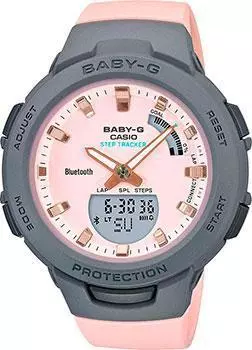Японские наручные женские часы Casio BSA-B100MC-4AER. Коллекция Baby-G