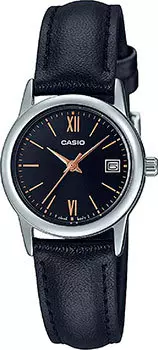 Японские наручные женские часы Casio LTP-V002L-1B3. Коллекция Analog