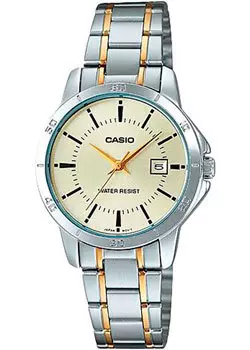 Японские наручные женские часы Casio LTP-V004SG-9A. Коллекция Analog