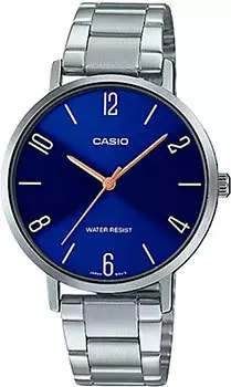 Японские наручные женские часы Casio LTP-VT01D-2B2. Коллекция Analog