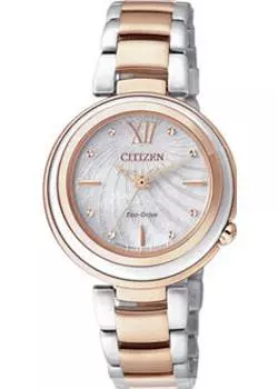 Японские наручные женские часы Citizen EM0335-51D. Коллекция Eco-Drive