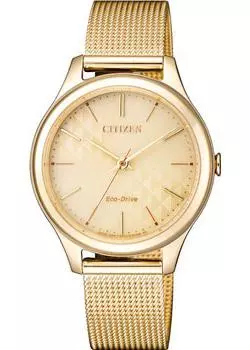 Японские наручные женские часы Citizen EM0502-86P. Коллекция Eco-Drive