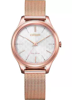 Японские наручные женские часы Citizen EM0508-80A. Коллекция Eco-Drive