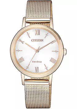 Японские наручные женские часы Citizen EM0576-80A. Коллекция Eco-Drive