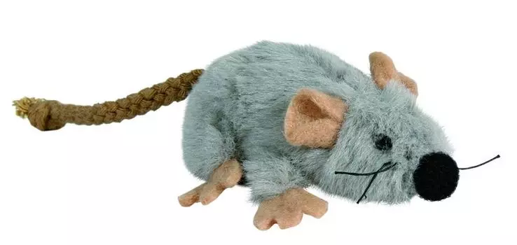 Игрушка для кошек TRIXIE Мышь 7см плюш серый