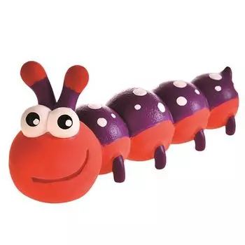 Игрушка для собак Foxie Гусеница с пищалкой 18х6,5х8,5см латекс красная