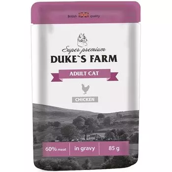 Корм для кошек DUKE'S FARM курица конс. пауч 85г