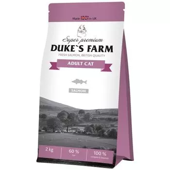 Корм для кошек DUKE'S FARM лосось сух. 2кг