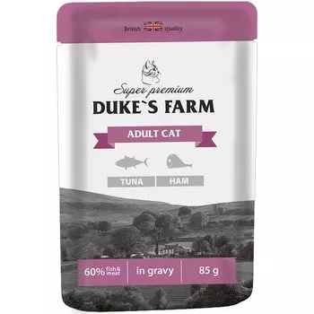 Корм для кошек DUKE'S FARM тунец, ветчина конс. пауч 85г