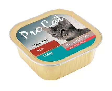 Корм для кошек Pro Cat говядина конс. 100г