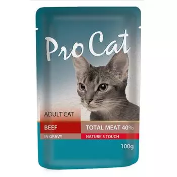 Корм для кошек Pro Cat говядина конс. пауч 100г