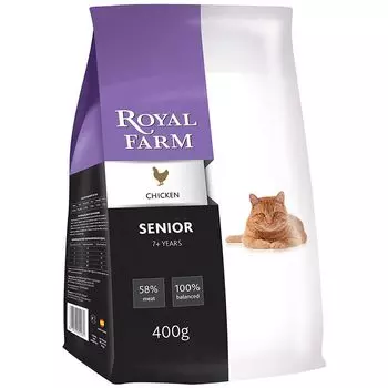 Корм для кошек ROYAL FARM для пожилых, курица сух. 400г