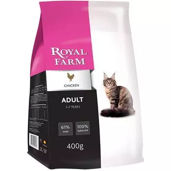 Корм для кошек ROYAL FARM курица сух. 400г