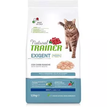 Корм для кошек TRAINER Natural Exigent Cat для привередливых, свежее белое мясо сух. 1,5кг