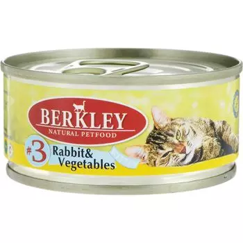 Корм для котят BERKLEY №3 кролик, овощи конс. 100г