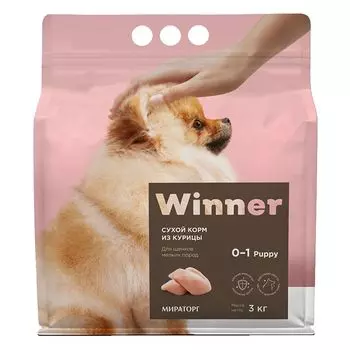 Корм для щенков Winner для мелких пород курица сух. 3кг