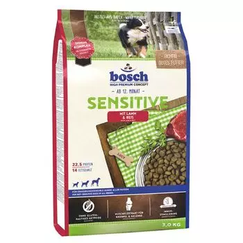 Корм для собак Bosch Sensitive с ягнёнком и рисом сух. 3кг
