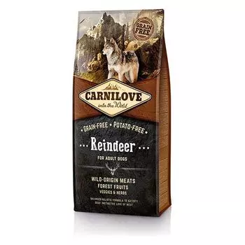 Корм для собак Brit Carnilove беззерновой, северный олень сух. 12кг