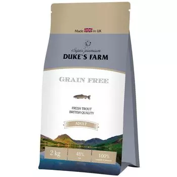 Корм для собак DUKE'S FARM беззерновой, форель сух. 2кг