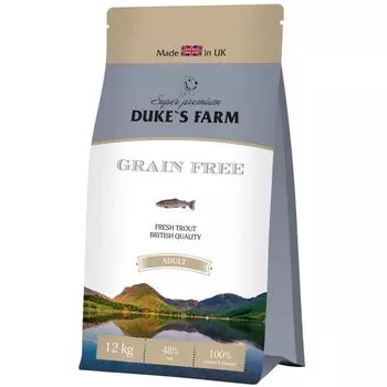 Корм для собак DUKE'S FARM беззерновой, форель сух. 12кг