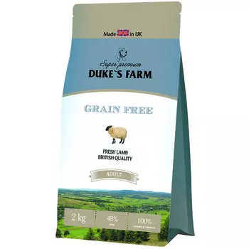 Корм для собак DUKE'S FARM беззерновой, ягненок сух. 2кг
