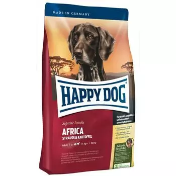 Корм для собак HAPPY DOG Африка мясо страуса сух. 4кг