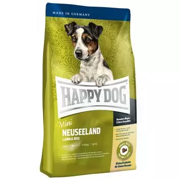 Корм для собак HAPPY DOG Новая Зеландия для мелких пород Ягненок, рис сух. 4кг