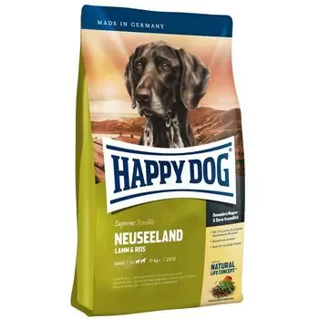 Корм для собак HAPPY DOG Новая Зеландия ягненок, рис сух. 4кг