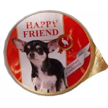 Корм для собак HAPPY FRIEND Паштет с индейкой конс. 125г