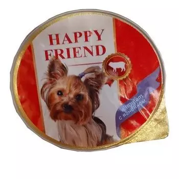 Корм для собак HAPPY FRIEND Паштет с ягнёнком конс. 125г