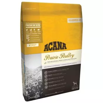 Корм для собак и щенков ACANA Prairie Poultry для всех пород курица, индейка, резаный овес сух. 17кг