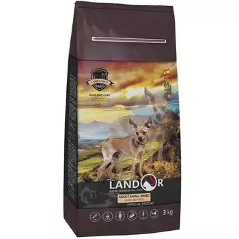 Корм для собак LANDOR для мелких пород, ягненок с рисом сух. 3кг