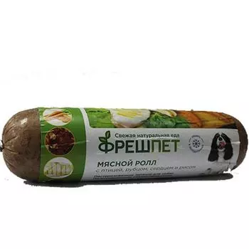 Корм для собак Minime FreshPet ролл из мяса птицы с рубцом и рисом конс. 1кг