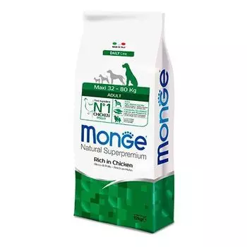 Корм для собак Monge Dog Maxi для крупных пород с курицей сух. 12кг