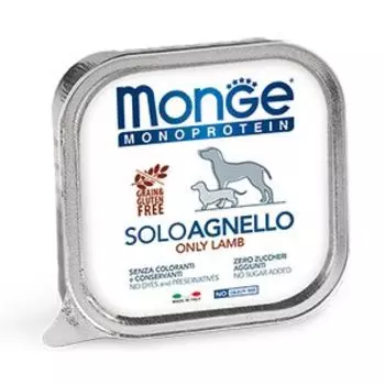 Корм для собак Monge Dog Monoproteico Solo паштет из ягненка конс. 150г